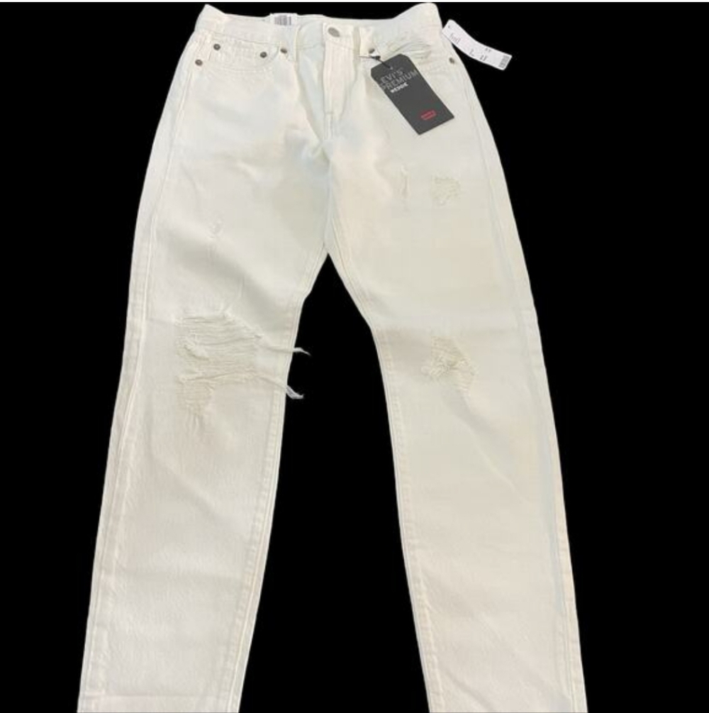 Women's Levi's 501 Wedgie White Denim Jeans new